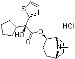 [1S-[1alpha,2alpha(S*),5alpha]]-alpha-Cyclopentyl-alpha-hydroxy-2-thiopheneacetic acid 8-methyl-8-azabicyclo[3.2.1]oct-2-yl ester hydrochloride molecular structure (CAS 64471-32-5)