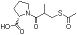 结构式 CAS# 64838-55-7, D-(S)-3-乙酰巯基-2-甲基丙酰基-L-脯氨酸