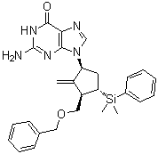 结构式 CAS# 649761-24-0, 6-O-苄基-4-脱羟基-4-二甲基苯基硅烷基恩替卡韦