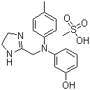 structure of CAS# 65-28-1, Phentolamine mesilate;Phentolamine methanesulfonate salt; 3-[N-(2-Imidazolin-2-ylmethyl)-p-toluidino]phenol methanesulphonate