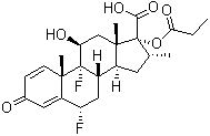 (6a,11b,16a,17a)-6,9-Difluoro-11-hydroxy-16-methyl-3-oxo-17-(1-oxopropoxy)androsta-1,4-diene-17-carboxylic acid molecular structure (CAS 65429-42-7)