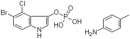 5-溴-4-氯-3-吲哚基磷酸酯对甲苯胺盐分子结构 (CAS 6578-06-9)