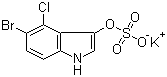 5-Bromo-4-chloro-indol-3-ol hydrogen sulfate potassium salt molecular structure (CAS 6578-07-0)