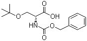 结构式 CAS# 65806-90-8, N-苄氧羰基-O-叔丁基-D-丝氨酸