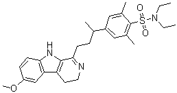 4-[3-(4,9-Dihydro-6-methoxy-3H-pyrido[3,4-b]indol-1-yl)-1-methylpropyl]-N,N-diethyl-2,6-dimethylbenzenesulfonamide molecular structure (CAS 65902-80-9)