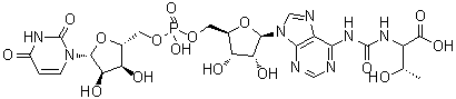 (S)-Uridylyl-(3'→5')-N-[[(1-carboxy-2-hydroxypropyl)amino]carbonyl]adenosine molecular structure (CAS 66004-53-3)