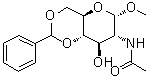 Methyl 2-acetamido-2-deoxy-4,6-O-benzylidene-alpha-D-glucopyranoside molecular structure (CAS 6619-04-1)