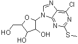 6-Chloro-2-(methylthio)-9-pentofuranosyl-9H-purine molecular structure (CAS 66212-83-7)