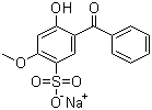 structure of CAS# 6628-37-1, Benzophenone-5;2-Hydroxy-4-methoxybenzophenone-5-sodium sulfonate; 5-(Benzoyl)-4-hydroxy-2-methoxybenzenesulfonic acid sodium salt