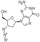 3'-Azido-2',3'-dideoxyguanosine molecular structure (CAS 66323-46-4)