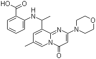 2-[[1-[7-Methyl-2-(morpholin-4-yl)-4-oxo-4H-pyrido[1,2-a]pyrimidin-9-yl]ethyl]amino]benzoic acid molecular structure (CAS 663620-70-0)