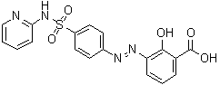 结构式 CAS# 66364-71-4, 2-羟基-3-[2-[4-[(2-吡啶基氨基)磺酰基]苯基]偶氮]苯甲酸