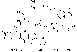 L-alpha-Glutamylglycyl-L-alpha-aspartyl-L-cysteinyl-L-alanyl-L-prolyl-L-alpha-glutamyl-L-alpha-glutamyl-L-lysine molecular structure (CAS 663897-70-9)