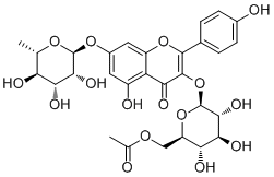 Kaempferol 3-O-(6''-O-acetyl)glucoside-7-O-rhamnoside molecular structure (CAS 66465-24-5)