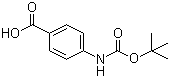 结构式 CAS# 66493-39-8, 4-(N-叔丁氧羰基氨基)苯甲酸