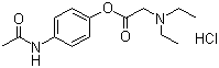 structure of CAS# 66532-86-3, Propacetamol hydrochloride;4-Acetamidophenyl N,N-diethylaminoacetate monohydrochloride; N,N-Diethylglycine 4-(acetylamino)phenyl ester hydrochloride
