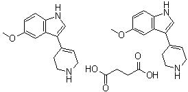 结构式 CAS# 66611-27-6, 5-甲氧基-3-(1,2,3,6-四氢-4-吡啶基)-1H-吲哚半琥珀酸盐