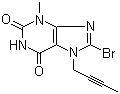 8-Bromo-7-(2-butynyl)-3,7-dihydro-3-methyl-1H-purine-2,6-dione molecular structure (CAS 666816-98-4)