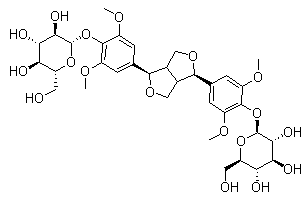 结构式 CAS# 66791-77-3, (-)-丁香树脂醇二葡萄糖甙