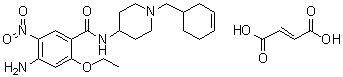 4-Amino-N-[1-(3-cyclohexen-1-ylmethyl)-4-piperidinyl]-2-ethoxy-5-nitrobenzamide (2E)-2-butenedioate (1:1) molecular structure (CAS 67135-13-1)