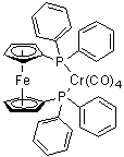 [1,1'-Bis(diphenylphosphino)ferrocene-P,P']tetracarbonylchromium molecular structure (CAS 67292-31-3)