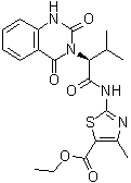 2-[[(2S)-2-(1,4-二氢-2,4-二氧代-3(2H)-喹唑啉基)-3-甲基-1-氧代丁基]氨基]-4-甲基-5-噻唑羧酸乙酯分子结构 (CAS 672926-32-8)
