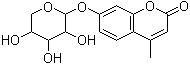 结构式 CAS# 6734-33-4, 4-甲基伞形酮酰-beta-D-吡喃木糖苷