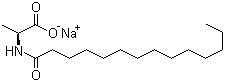 structure of CAS# 67395-95-3, Sodium N-tetradecanoyl-L-alaninate;N-Tetradecanoyl-L-alanine monosodium salt