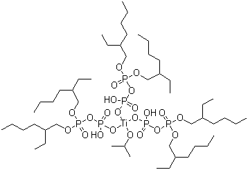 异丙基三(二辛基焦磷酸酰氧基)钛酸酯分子结构 (CAS 67691-13-8)