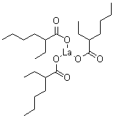 Lanthanum 2-ethylhexanoate molecular structure (CAS 67816-09-5)