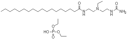 N-[2-[[2-[(Aminocarbonyl)amino]ethyl]ethylamino]ethyl]octadecanamide diethyl phosphate molecular structure (CAS 67846-08-6)