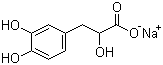 结构式 CAS# 67920-52-9, 丹参素钠; 3-(3',4'-二羟基苯基)乳酸钠