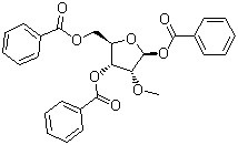 1,3,5-Tri-O-benzoyl-2-O-methyl-D-ribose molecular structure (CAS 68045-07-8)