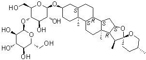 (3beta,5alpha,25R)-Spirostan-3-yl 4-O-alpha-D-glucopyranosyl-beta-D-glucopyranoside molecular structure (CAS 68331-86-2)