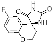 structure of CAS# 68367-52-2, Sorbinil;(S)-(+)-Sorbinil; (+)-Sorbinil; (S)-6-Fluoro-2,3-dihydrospiro[4H-1-benzopyran-4,4'-imidazolidine]-2',5'-dione; (4S)-6-Fluoro-2,3-dihydrospiro[4H-1-benzopyran-4,4'-imidazolidine]-2',5'-dione