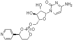 4-氨基-1-[5-O-[(2R,4S)-2-氧代-4-(4-吡啶基)-1,3,2-二氧磷杂环己烷-2-基]-beta-D-呋喃阿拉伯糖基]-2(1H)-嘧啶酮分子结构 (CAS 685111-92-6)