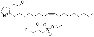 3-氯-2-羟基-1-丙烷磺酸单钠盐与2-(8Z)-8-十七碳烯基-4,5-二氢-1H-咪唑-1-乙醇的反应产物分子结构 (CAS 68610-38-8)