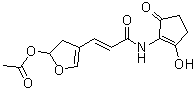 (2E)-(+)-3-[5-(Acetyloxy)-4,5-dihydro-3-furanyl]-N-(2-hydroxy-5-oxo-1-cyclopenten-1-yl)-2-propenamide molecular structure (CAS 68748-55-0)