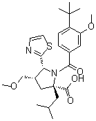 (4S,5R)-1-[4-(1,1-Dimethylethyl)-3-methoxybenzoyl]-4-(methoxymethyl)-2-(2-methylpropyl)-5-(2-thiazolyl)-L-proline molecular structure (CAS 687637-24-7)