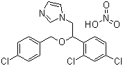结构式 CAS# 68797-31-9, 硝酸益康唑; 1-[2-(4-氯苄氧基)-2-(2,4-二氯苯基)乙基]咪唑硝酸盐