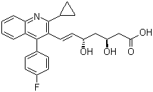 structure of CAS# 688735-41-3, (3S,5S,6E)-7-[2-Cyclopropyl-4-(4-fluorophenyl)-3-quinolinyl]-3,5-dihydroxy-6-heptenoic acid