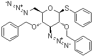 苯基 3,6-二叠氮基-3,6-二脱氧-2,4-二-O-(苯基甲基)-1-硫代-beta-D-吡喃葡萄糖苷分子结构 (CAS 688744-61-8)