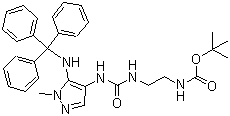 tert-Butyl [2-({[1-methyl-5-(tritylamino)-1H-pyrazol-4-yl]carbamoyl}amino)ethyl]carbamate molecular structure (CAS 689293-69-4)