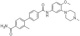 N4'-[4-Methoxy-3-(4-methyl-1-piperazinyl)phenyl]-2-methyl-[1,1'-biphenyl]-4,4'-dicarboxamide molecular structure (CAS 691846-63-6)