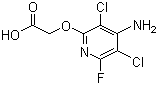 structure of CAS# 69377-81-7, Fluroxypyr;((4-Amino-3,5-dichloro-6-fluoro-2-pyridinyl)oxy)acetic acid; EF-689