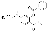 2-(苯甲酰氧基)-4-[(2-羟基乙基)氨基]苯甲酸甲酯分子结构 (CAS 6964-98-3)
