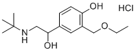 structure of CAS# 69716-64-9, Levalbuterol Related Compound E HCl;4-(2-(Tert-butylamino)-1-hydroxyethyl)-2-(ethoxymethyl)phenol hydrochloride