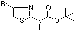 结构式 CAS# 697299-87-9, (4-溴噻唑-2-基)甲基氨基甲酸叔丁酯