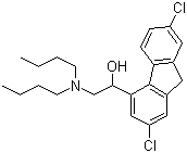 structure of CAS# 69759-61-1, 2,7-Dichloro-alpha-[(dibutylamino)methyl]-9H-fluorene-4-methanol