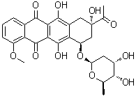 (8S-顺式)-8-乙酰基-10-[(2,6-二脱氧-alpha-D-吡喃核己糖基)氧基]-7,8,9,10-四氢-6,8,11-三羟基-1-甲氧基-5,12-并四苯醌分子结构 (CAS 69779-23-3)